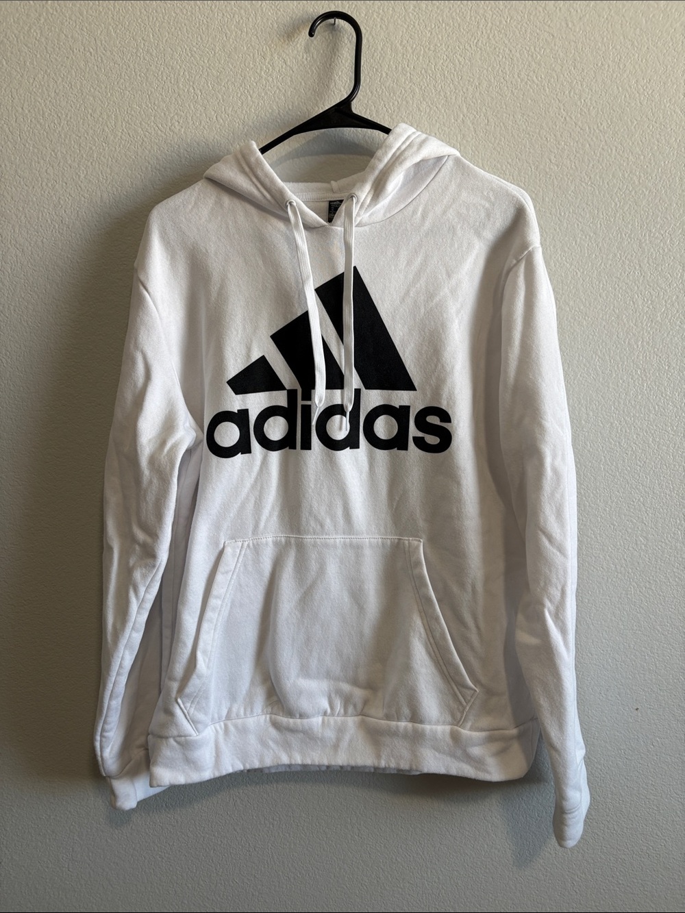 adidas White Crewneck Sweatshirt with Black Logo